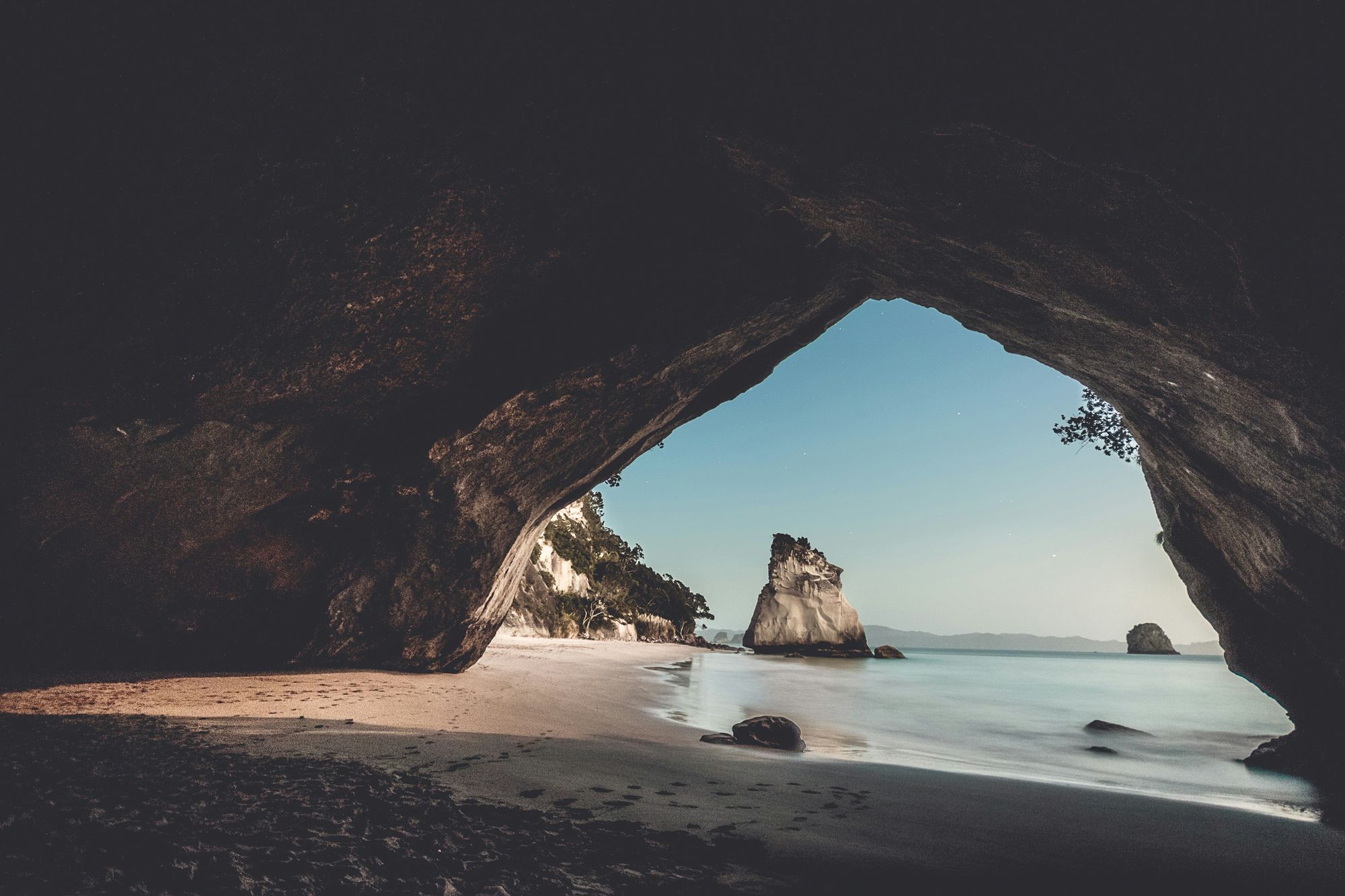 Sunrise over Cathedral Cove, Coromandel